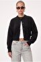 Women's Tilia Crop Black Knit Cardigan