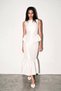 Cream Skirt Hem Voluminous Sleeveless Blouse