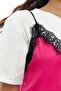 Satin Blouse with Lace Detail and Rope Straps - 7