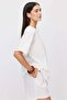 Women's Crew Neck Off-Shoulder Short Sleeve Linen Blouse - 4