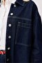 Women's Classic Collar Contrast Stitched Oversize Denim Jacket - 8