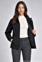 Women's Black Waterproof and Windproof Lined Hooded Raincoat - Windbreaker - 3