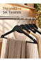 12 Pieces Wooden Look A Quality Plastic Clothes Hanger Black - 3