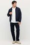Men's Straight Cut Double Zipper Coat - 7