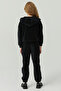 Girl's Striped Detail Velvet Sweat Bottom - 6