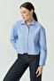 Women's Striped Poplin Short Shirt - 4