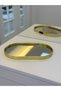 Oval Model Mirror Presentation Tray Decor Gold 25 cm - 5