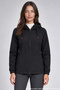 Women's Black Waterproof and Windproof Lined Hooded Raincoat - Windbreaker