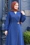 Metal Brooch Denim Suit Dark Blue 3007 - 2