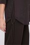 Women's Striped Oversize Shirt with Lace-Up Detail on the Sides - 7