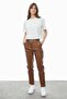 Women's Belt Detailed Leather Trousers