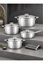 8Pcs Cookware set Opal series O-410, 3Ply Stainless steel, Induction.