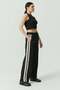 Women's Pants with Side Stripes and Waist Tie Detail - 3