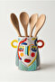 Ceramic Countertop Spoon Holder & Vase |   Kuşkulu Ethic |   Kitchen Organizer |   17X13 cm |   Unique |   Handmade |   Multicolor |   Artistic - 3