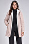 Women's Elastic Waist Pockets Fur Lined Water and Windproof Cold Resistant Fur Lined Long Beige Coat - 2