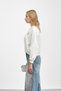 Ecru Crew Neck Embroidered Three Thread Short O Oversized Sweat - 3