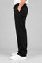 Men's Black Premium Comfortable Fit Elastic Waist Lace-Up Fabric Trousers Daily Casual Stylish Trousers - 2