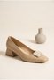 Pointed Toe Buckle Detail Women's Short Heeled Shoes - 2
