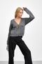 Smoked Double Pocket Zippered Knitwear Cardigan