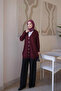 Burgundy Cold Yarn Stone Knitwear Cardigan - 3