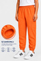 Elastic Leggings with Fleece Inside, Unprinted, Pack of 3, Unisex Red-Grey-Orange Children's Sweatpants - 2