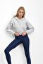 Gray Short Kangaroo Pocket Zippered Three Thread Sweat Cardigan - 5
