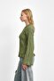 Khaki Bell and Sleeve Frill Trim Knit Sweater - 3