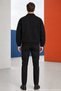 Men's Basic Gabardine Fabric Zippered Oversized Transitional Polo Collar Black Jacket - 5
