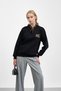 Leopard Three Thread Fleece-Lined Sweat with Black Scarf Accessories - 5
