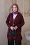 Burgundy Cold Yarn Stone Knitwear Cardigan - 4
