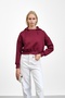 Burgundy Hooded Inside Sh Fleece-Lined Three Thread Sweatshirt - 2