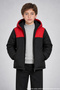 Boys' Black Red Hooded Water and Wind Resistant Winter Puffer Coat - 2
