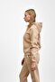 Beige Three-Thread Brushed Inside Compact Tracksuit Set - 4