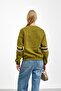 Oil Green Front and Arm Printed Three Thread Sweat - 3