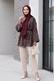 Ethnic Patterned Lace-Up Kimono -Brown - 5