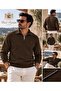 Pms1002 Thessaloniki Knitted Half Zipper Men's Sweatshirt