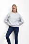 Gray Shoulder Detail Basic Three Thread Sweat - 5