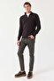 Men's Stand Collar Half Zipper Knitwear Sweater - 7