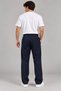 Men's Navy Blue Premium Comfortable Fit Elastic Waist Lace-Up Fabric Trousers Daily Casual Stylish Trousers - 3