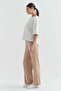 Women's Elastic Waist Sweat Bottoms with Side Stripe Detail - 4