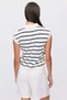 Women's Polo Neck Striped Sleeveless Knitwear T-Shirt - 6
