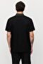 Men's T-Shirt with Buttoned Collar and Contrast Color Details - 4