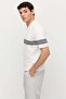 Men's Striped Zippered Knitwear T-Shirt - 6