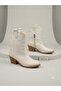 Beige Embroidered Women's Cowboy Boots