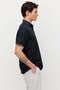 Men's T-Shirt with Buttoned Collar and Contrast Color Details - 3