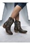 Coffee Embroidered Women's Cowboy Boots