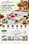 7-Piece Striped Vacuum Tray and Covered Breakfast Set - Leak-Proof and Non-Breathable