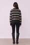 Striped Polo Collar Knitwear Brown - 3
