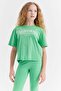 Girl's Embossed Print Detailed T-Shirt - 2