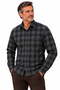 Men's Plaid Shirt Relaxed Fit 4 Seasons Single Pocket Buttoned Collar Cotton Shirt